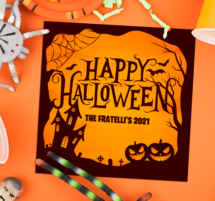 Personlig glad halloween-dalbane - Tenstickers