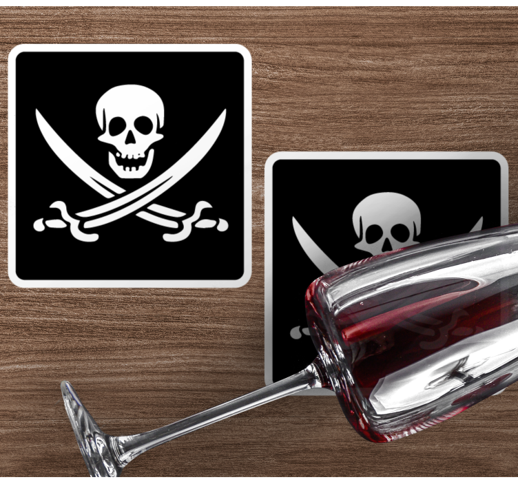 Pirat jolly roger underlag nerdete - Tenstickers