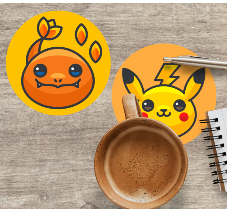 Pokemon-karakterer flere glassbrikke - Tenstickers