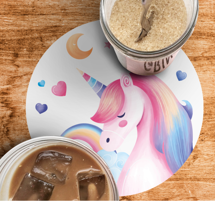 Rainbow unicorn flere glassbrikke - Tenstickers