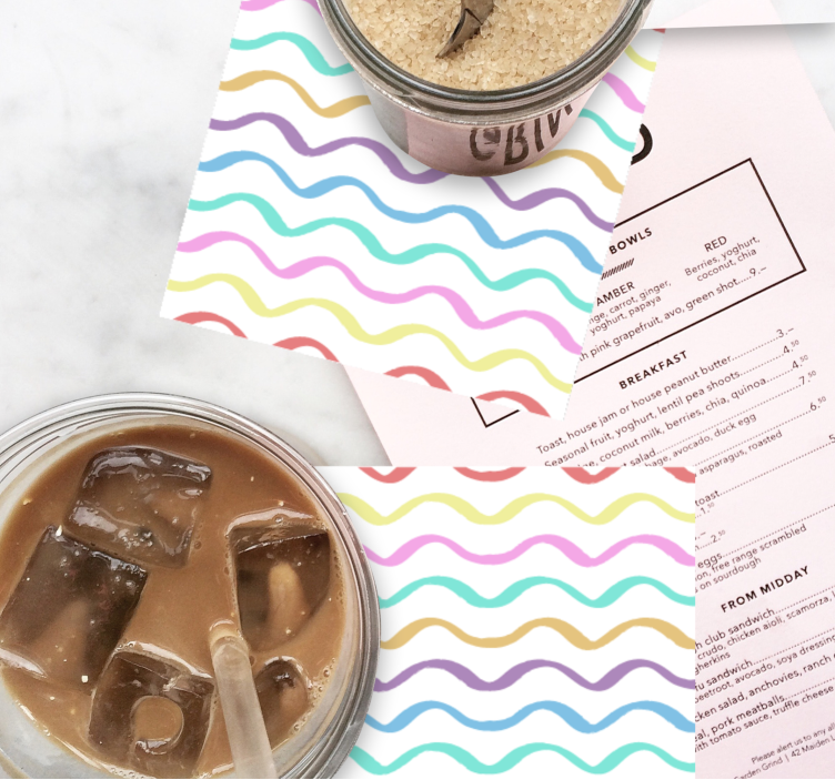 Regnbue bølgemønster vintage underlag - Tenstickers