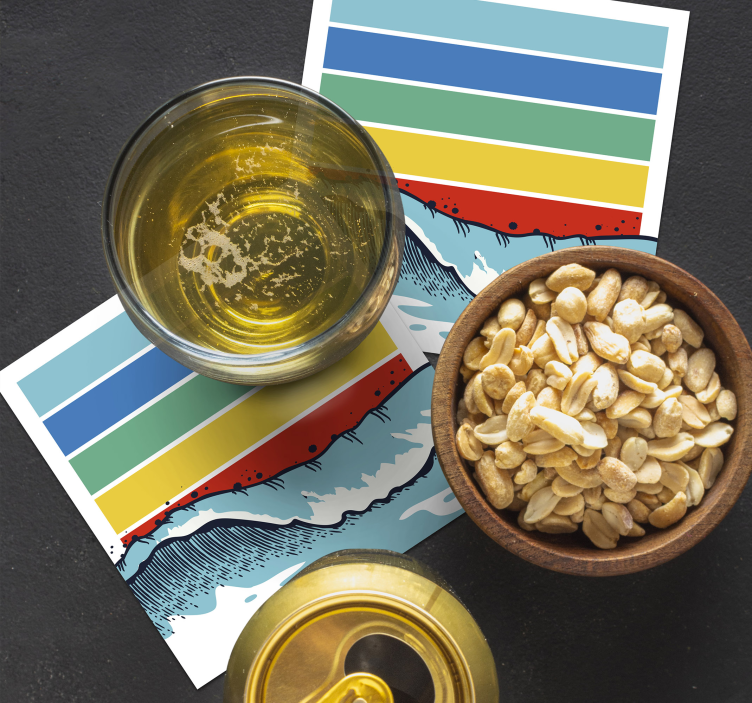 Retro bølger 70 s coasters - Tenstickers