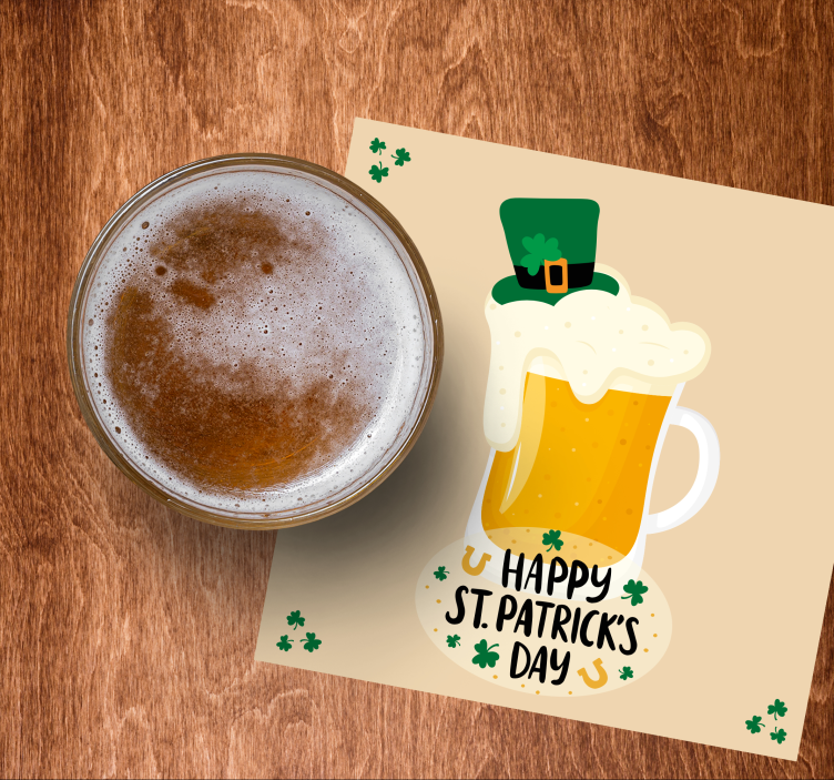 St 'patricks day pint underlag øl - Tenstickers