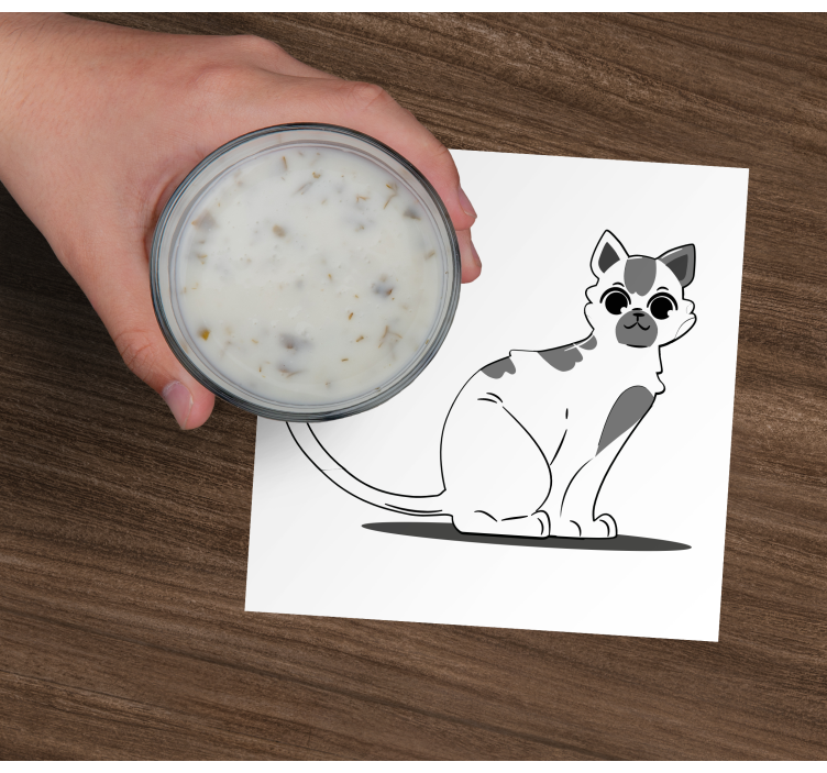 Tegnet katt vintage underlag - Tenstickers