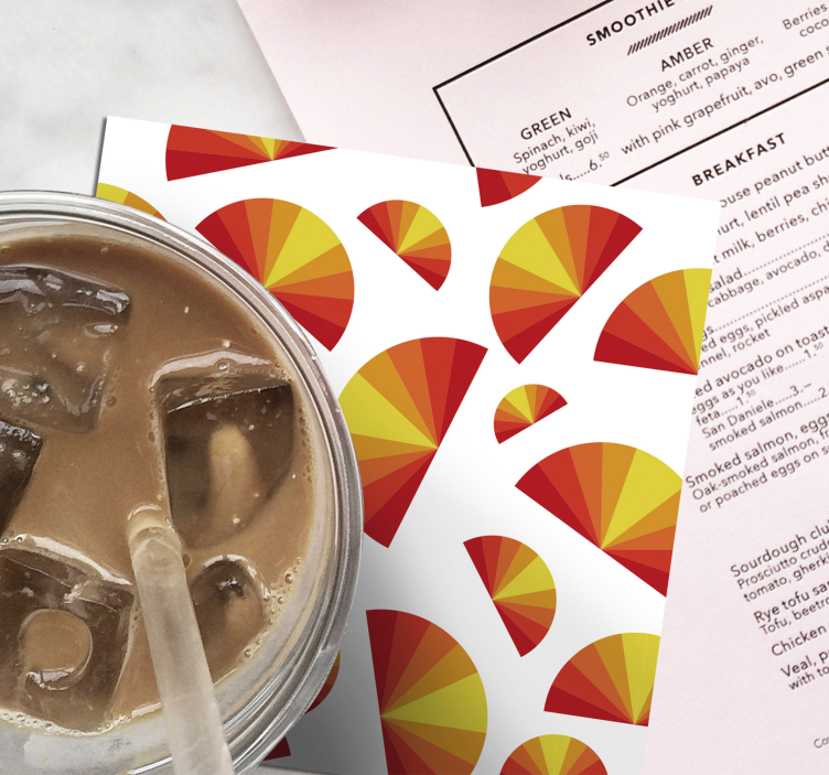 Vintage solnedgang mønster 70-tallet olbrikker - Tenstickers