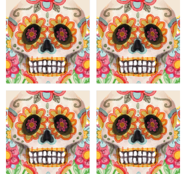 Meksikansk hodeskalle drink coaster - Tenstickers
