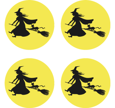 Halloween underlag heks på kosteskaft - Tenstickers