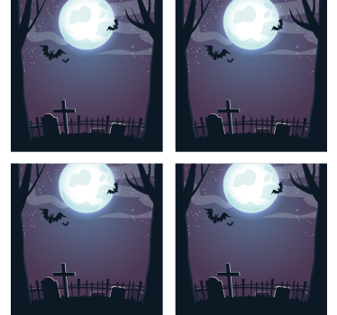 Halloween underlag skummel nattscene - Tenstickers