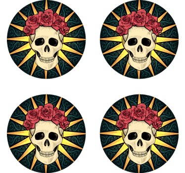 Kvinner skalle med rose Halloween underlag - Tenstickers