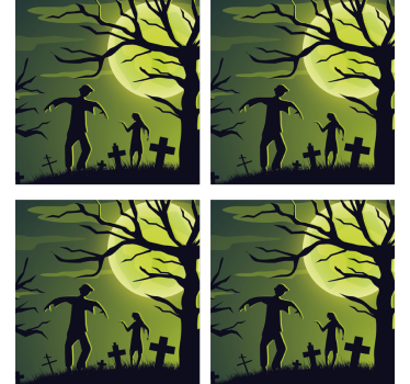 Halloween underlag zombies under måneskinn - Tenstickers