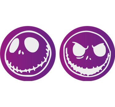 Halloween underlag med hodeskalleansikter - Tenstickers