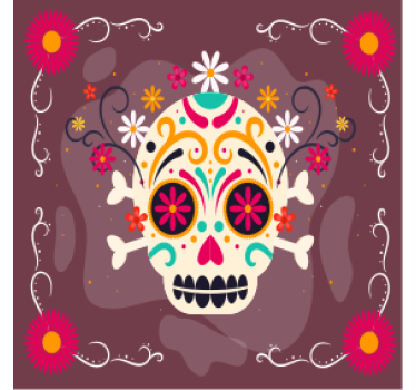 Halloween underlag med fargerikt hodeskallemotiv - Tenstickers