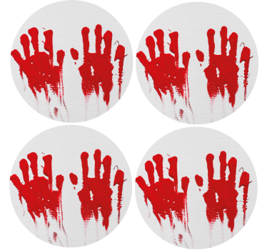 Halloween underlag med røde håndavtrykk - Tenstickers
