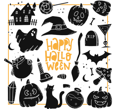 Halloween underlag med skumle illustrasjoner - Tenstickers