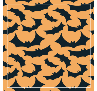 Oransje og svart flaggermus mønster Halloween underlag - Tenstickers