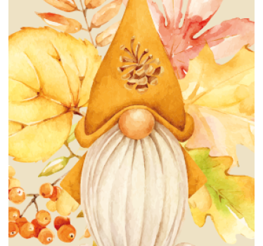 Halloween underlag med høstgnomdesign - Tenstickers