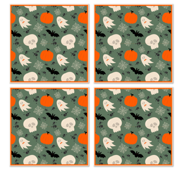 Gresskar, spøkelser og edderkopper mønster Halloween underlag - Tenstickers