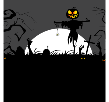 Halloween underlag skremmende fugleskremsel med gresskar - Tenstickers