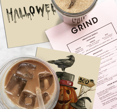 Akvarell halloween drink coaster - Tenstickers