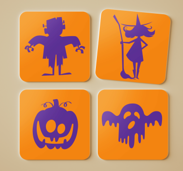 Halloween underlag frankenstein heks gresskar spøkelse - Tenstickers