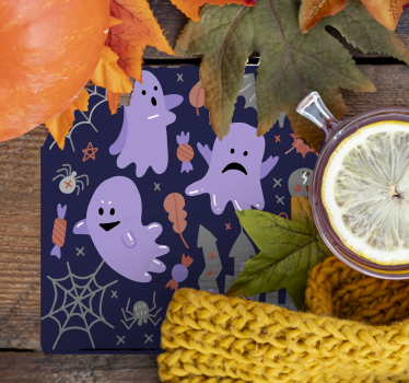 Halloween underlag med morsomme spøkelsesmønster - Tenstickers