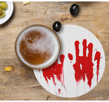 Halloween underlag med røde håndavtrykk - Tenstickers