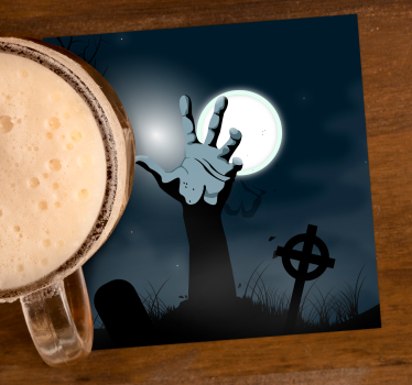Halloween underlag skummel gravlund hånd - Tenstickers
