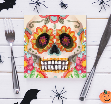 Meksikansk hodeskalle drink coaster - Tenstickers