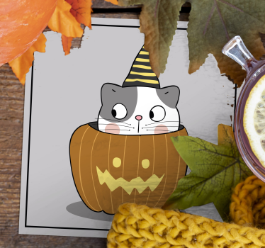 Søt katt halloween drikke dalbane - Tenstickers