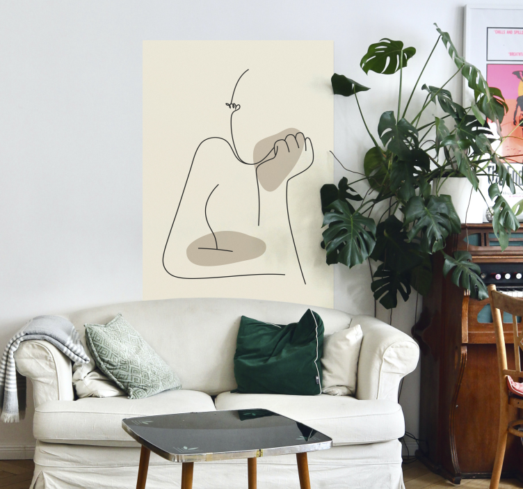 Abstrakt linjekunst foran plakat - Tenstickers