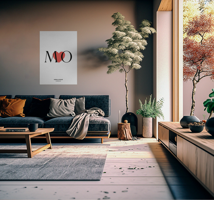 Initialer tilpasset kjærlighet personlig plakat - Tenstickers