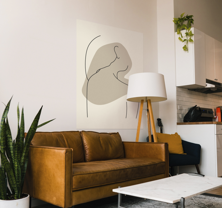 Abstrakt linjekunst bakplakat - Tenstickers