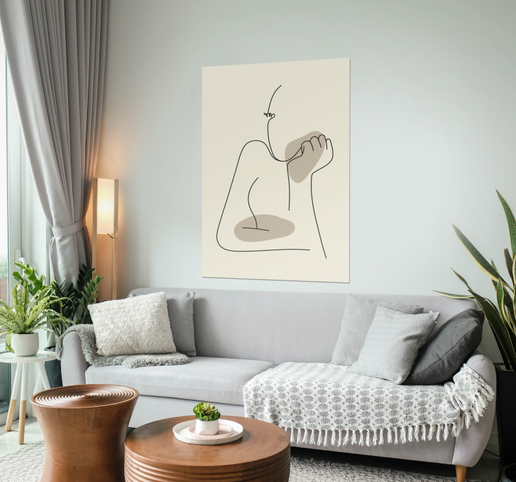 Abstrakt linjekunst foran plakat - Tenstickers