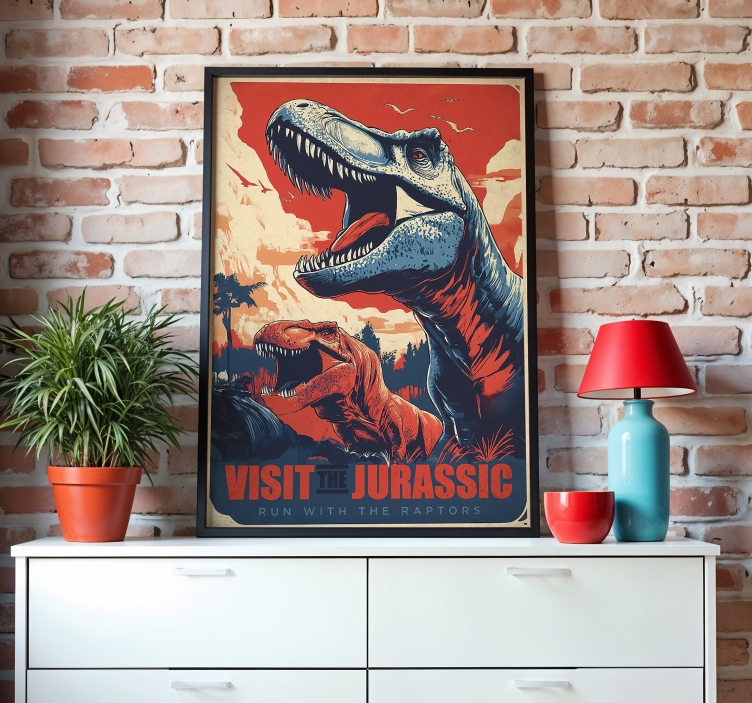 Besøk jurassic dinosaurplakat - Tenstickers