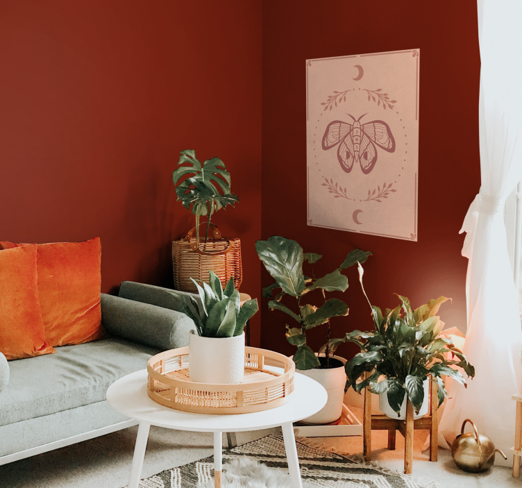 Boho sommerfuglplakattrykk - Tenstickers