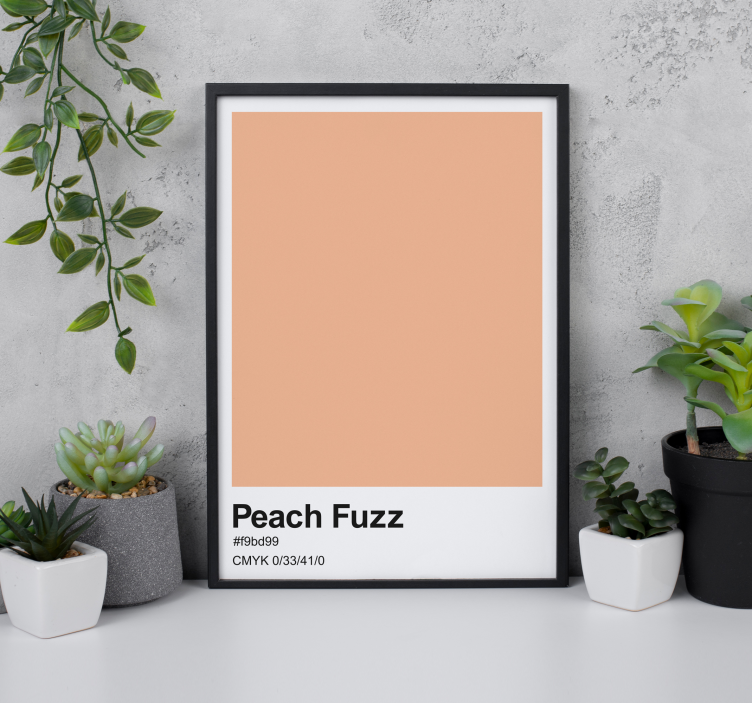 Dekorativ plakat i fargen Peach fuzz - Tenstickers