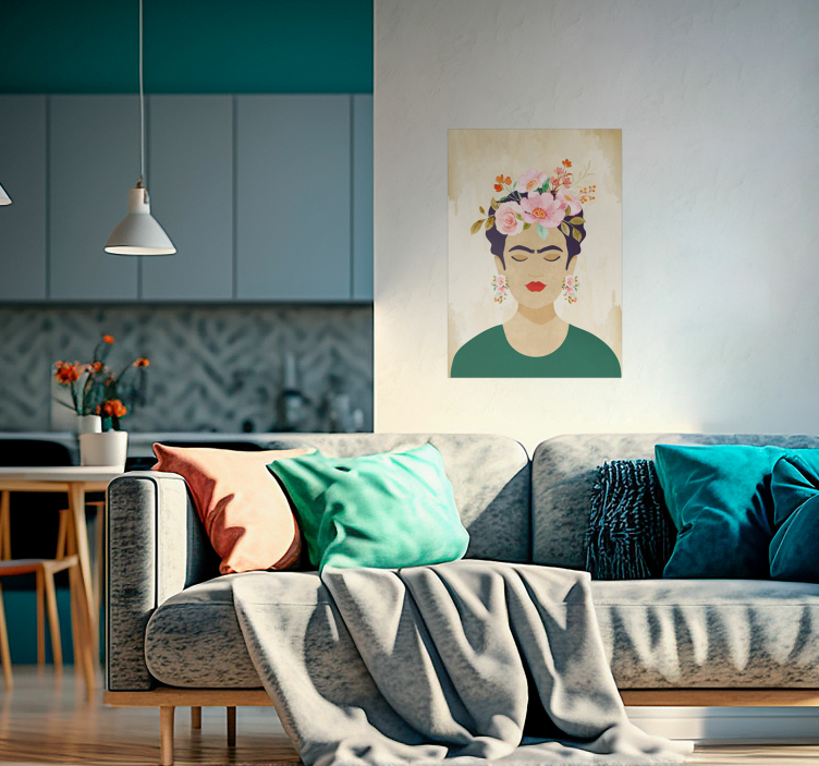 Kvinne med blomster kunstplakat - Tenstickers