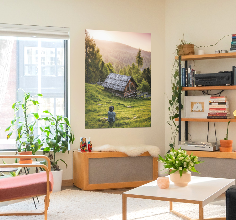 Landskapshus på skogplakaten - Tenstickers