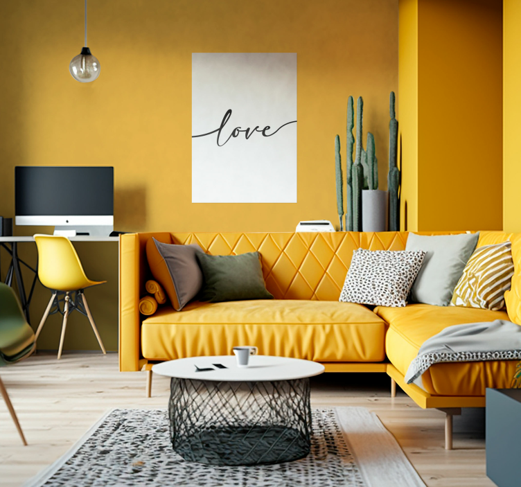 Plakat i svart-hvitt med teksten "love" - Tenstickers