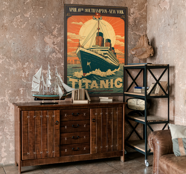 Titanics første reise vintage plakat - Tenstickers