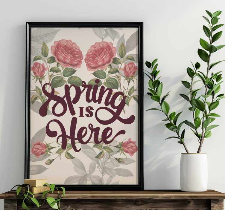 Våren er her blomsterplakat - Tenstickers