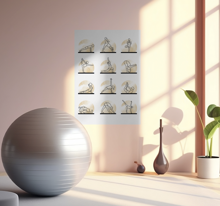 Yoga stillinger instruksjon Plakat - Tenstickers