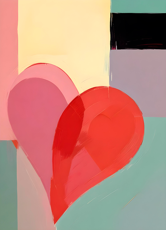 Hjerte maleri realistisk fotoplakat - Tenstickers