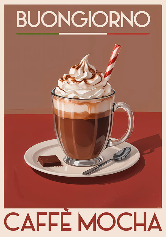 mocha kaffe vintage plakat - Tenstickers