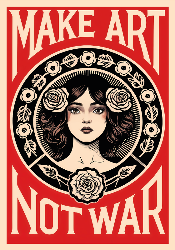 make art not war kunstplakat - Tenstickers