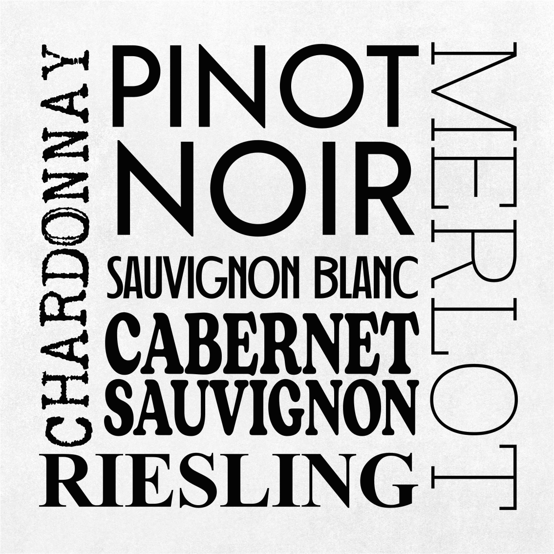 Kjøkken plakater typer vin - Tenstickers