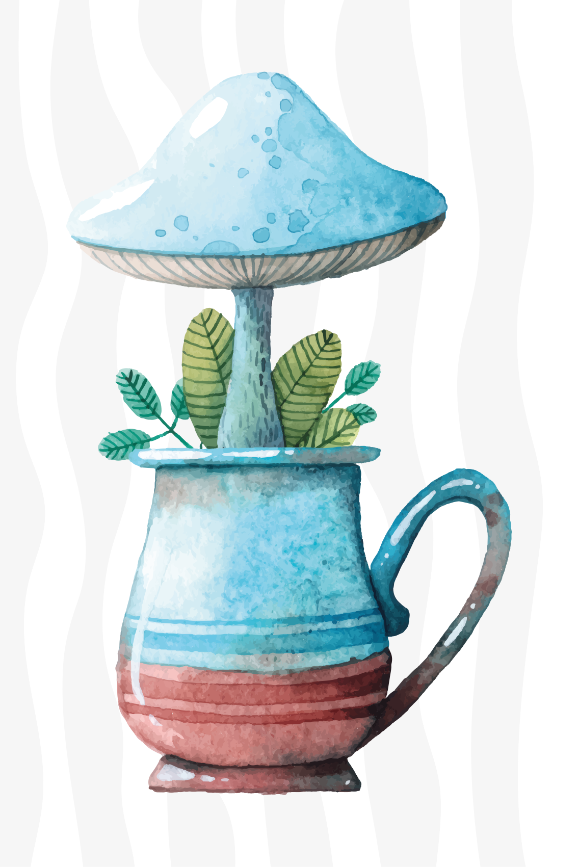 Kjøkken plakater søtt sopdesign i kopp - Tenstickers