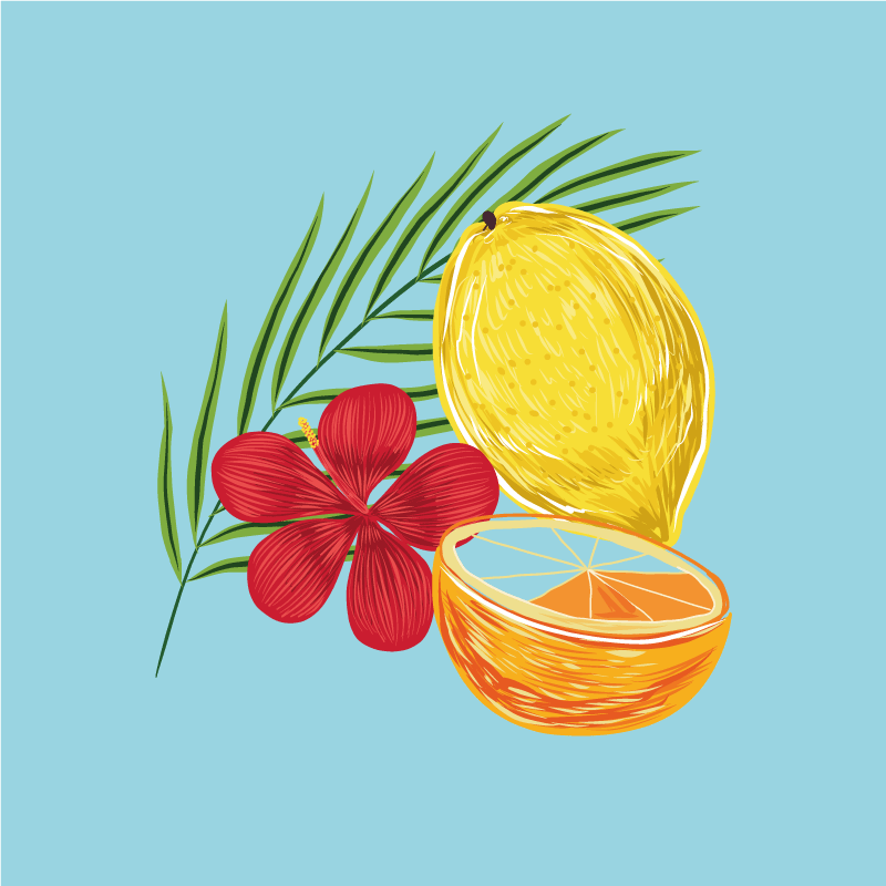 Kjøkken plakater pastell sitroner frukt design - Tenstickers