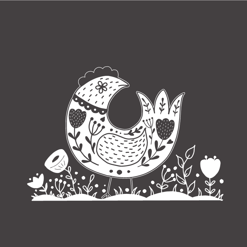 Stolte høner med polsk blomstermønster kjøkken plakater - Tenstickers