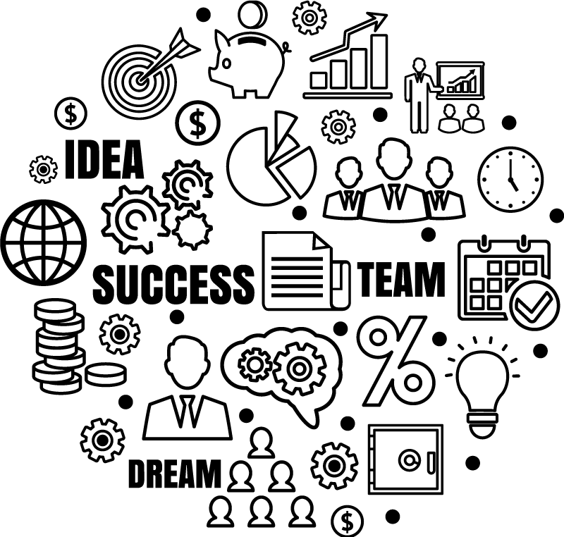 Kontor plakat forretningsideogram - Tenstickers